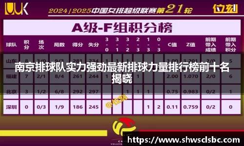 南京排球队实力强劲最新排球力量排行榜前十名揭晓