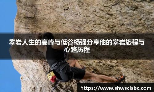 攀岩人生的高峰与低谷杨强分享他的攀岩旅程与心路历程